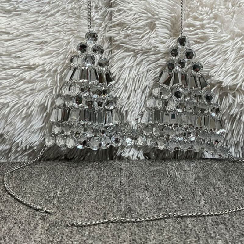 Halter metal chain beaded v neck top  | Festival Outfits Women