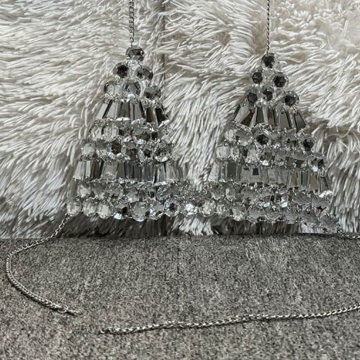 Halter metal chain beaded v neck top  | Festival Outfits Women