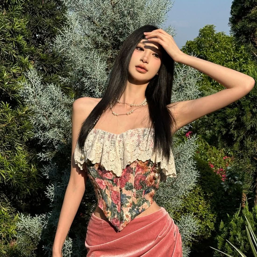 Abstract bustier backless tube top  | Festival Outfits Women