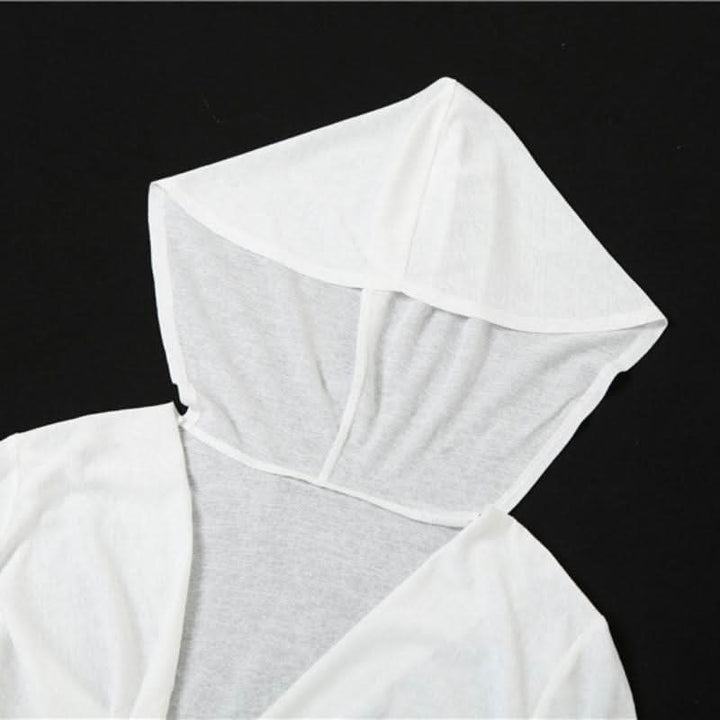 Long sleeve hoodie cowl neck solid crop top  | Festival Outfits Women