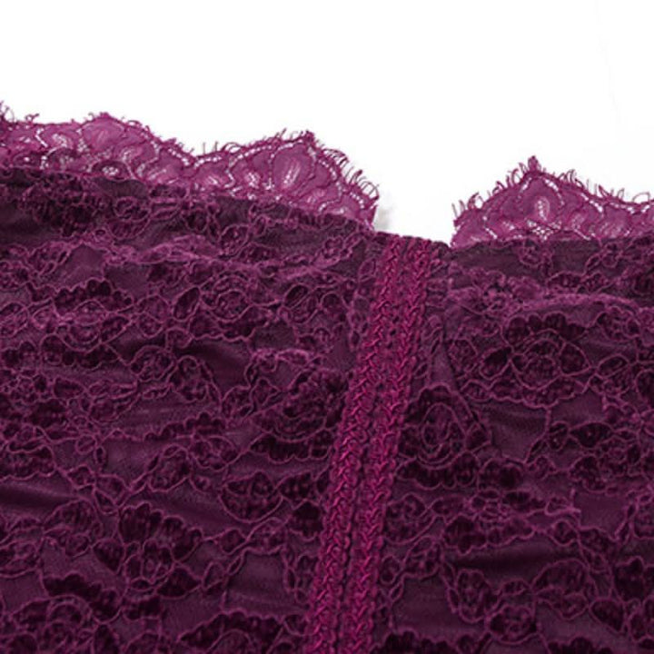 Lace hem slit backless solid tube top  | Festival Outfits Women