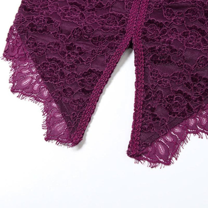 Lace hem slit backless solid tube top  | Festival Outfits Women