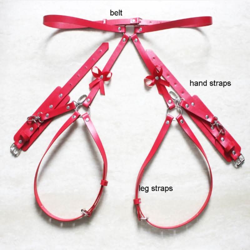 PU leather bowknot decor o ring garter belt  | Festival Outfits Women