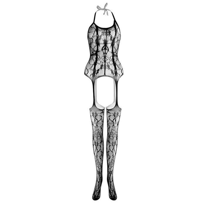 Halter knotted suspender lace bodystocking  | Festival Outfits Women