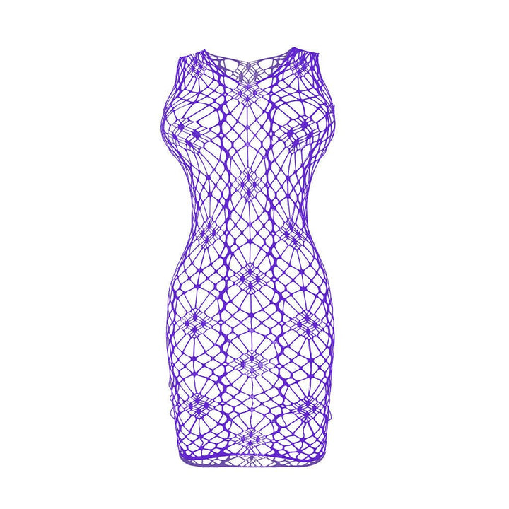 Spider web net solid tank mini dress  | Festival Outfits Women