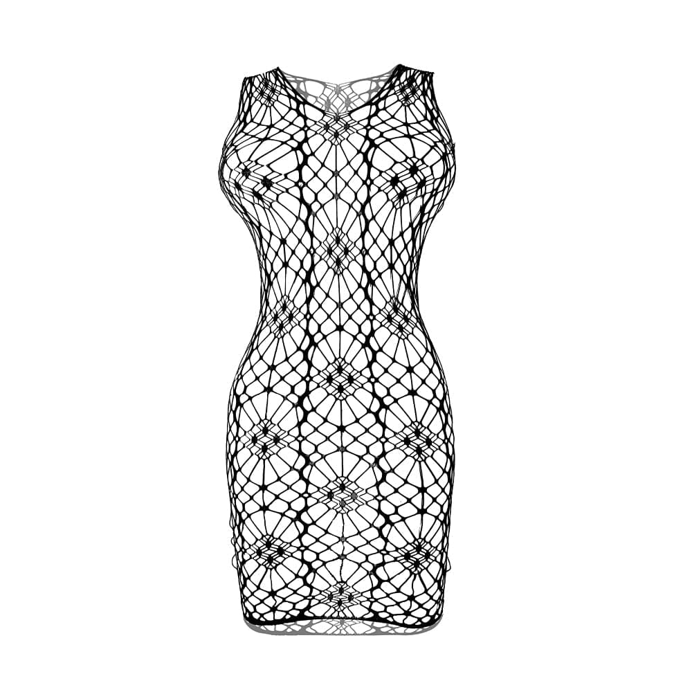 Spider web net solid tank mini dress  | Festival Outfits Women