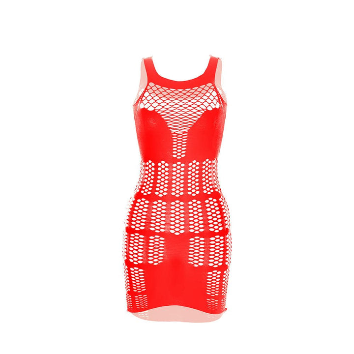 Fishnet patchwork net solid tank mini dress  | Festival Outfits Women