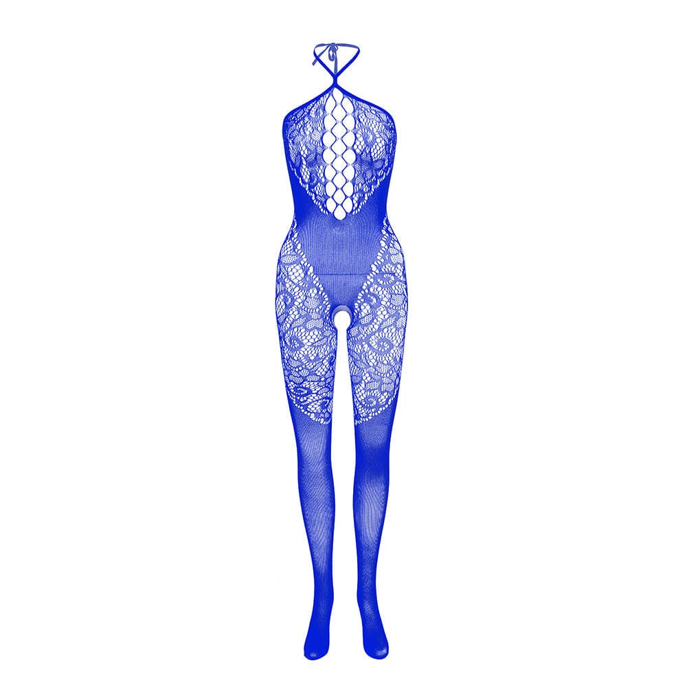 Halter patchwork lace backless bodystocking  | Festival Outfits Women