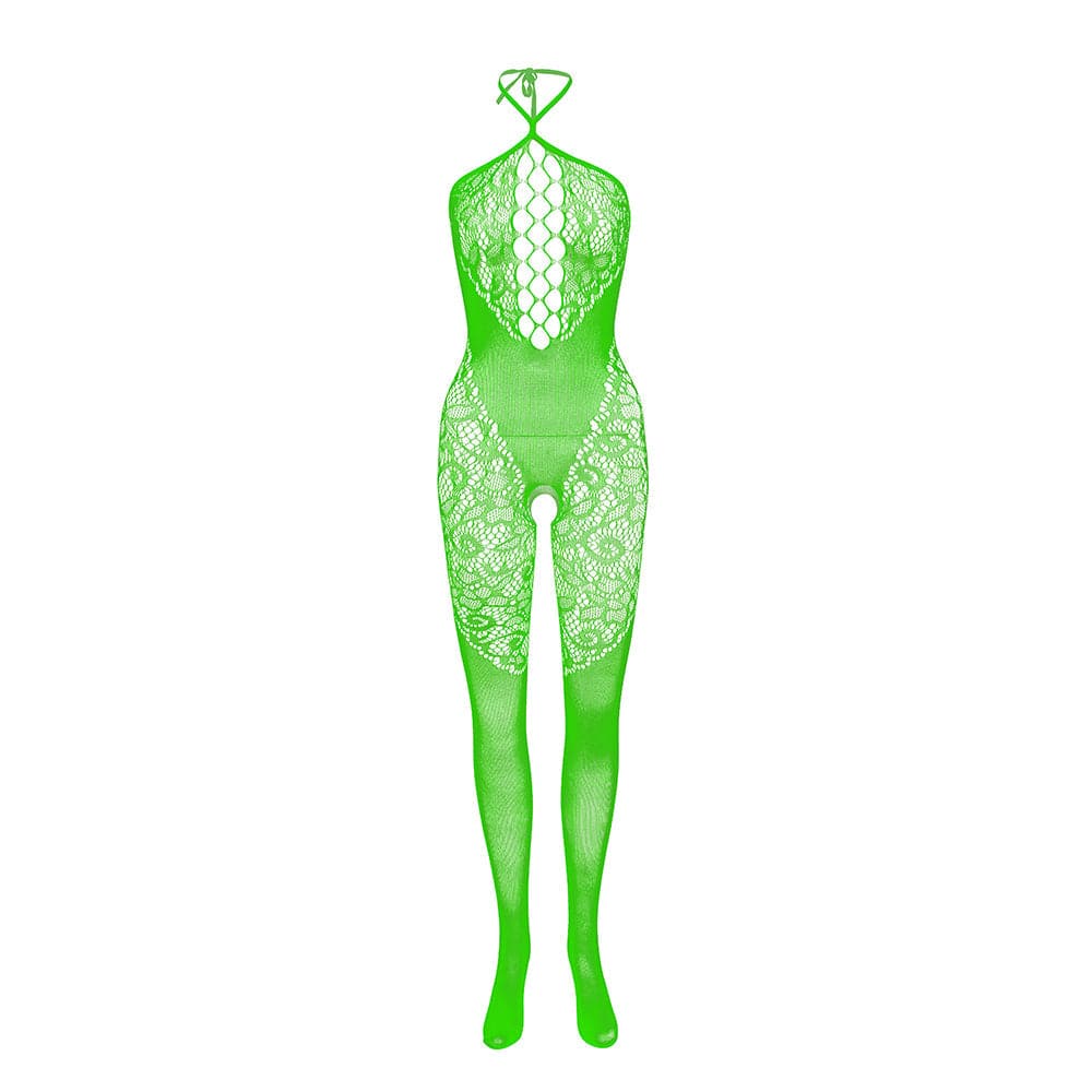 Halter patchwork lace backless bodystocking  | Festival Outfits Women