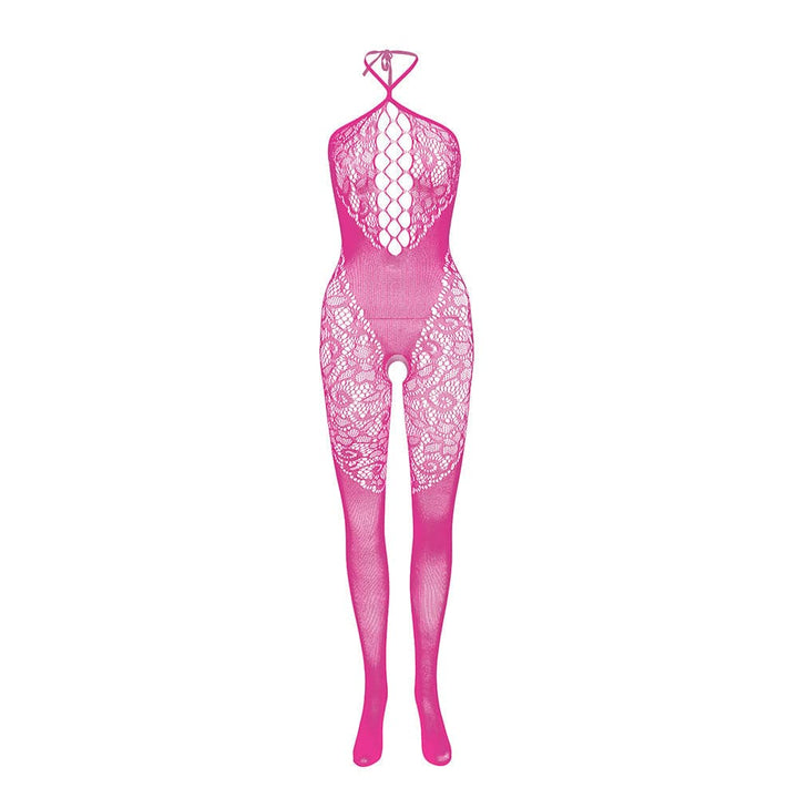 Halter patchwork lace backless bodystocking  | Festival Outfits Women