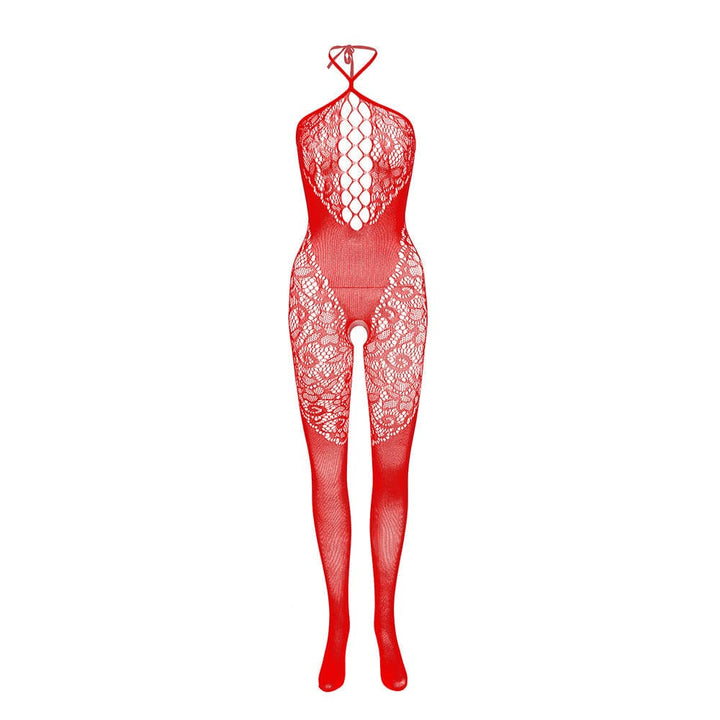 Halter patchwork lace backless bodystocking  | Festival Outfits Women