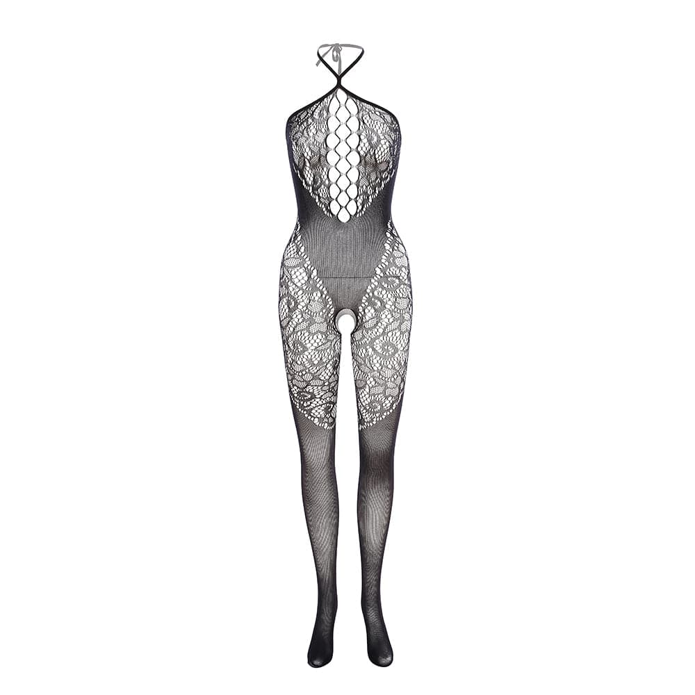 Halter patchwork lace backless bodystocking  | Festival Outfits Women
