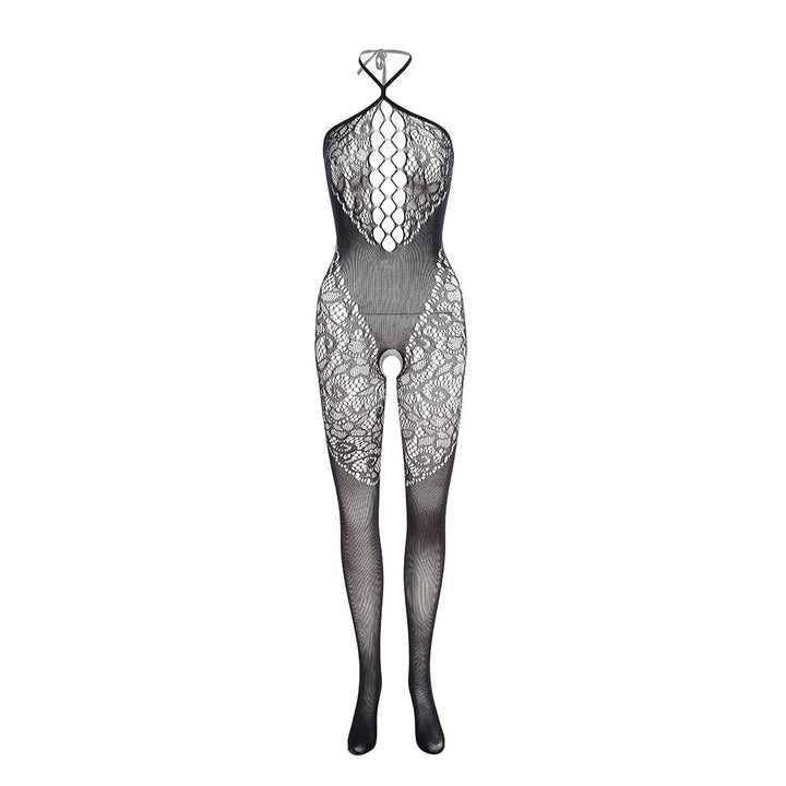 Halter patchwork lace backless bodystocking  | Festival Outfits Women