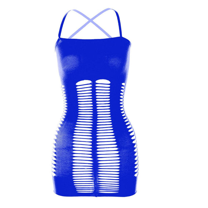 Mesh patchwork solid cami mini dress  | Festival Outfits Women