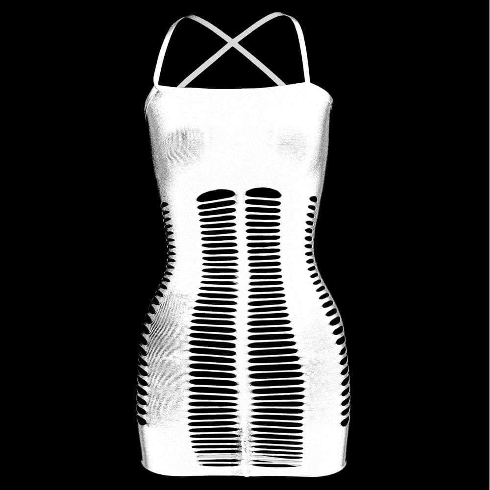 Mesh patchwork solid cami mini dress  | Festival Outfits Women
