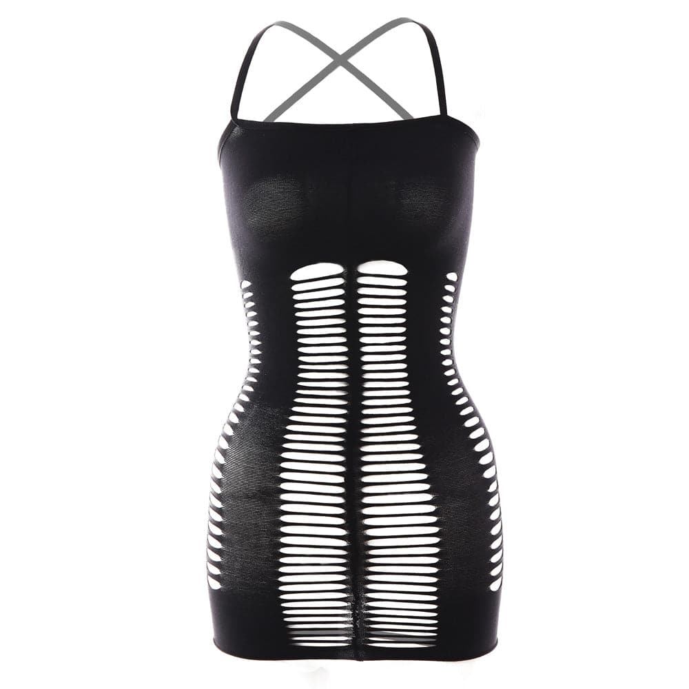 Mesh patchwork solid cami mini dress  | Festival Outfits Women