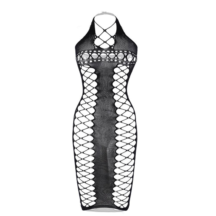 Halter side hollow out backless cut out midi dress  | Festival Outfits Women