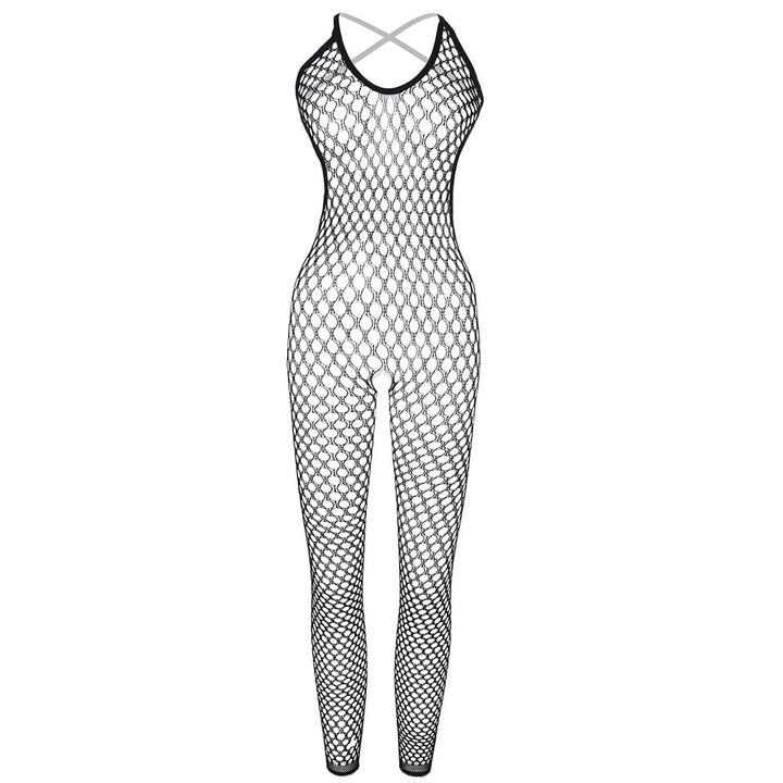 Net stitch cross back backless bodystocking  | Festival Outfits Women