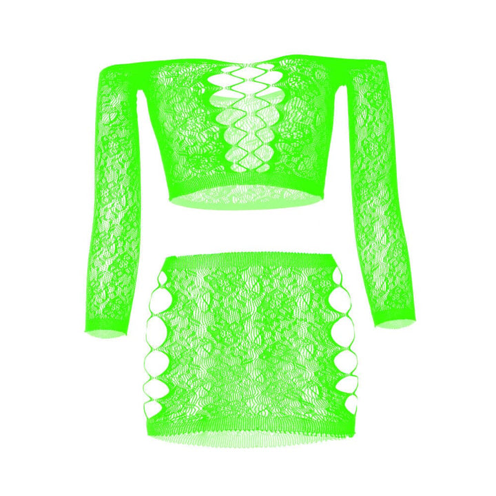 Long sleeve side hollow out sheer lace cami pant set  | Festival Outfits Women