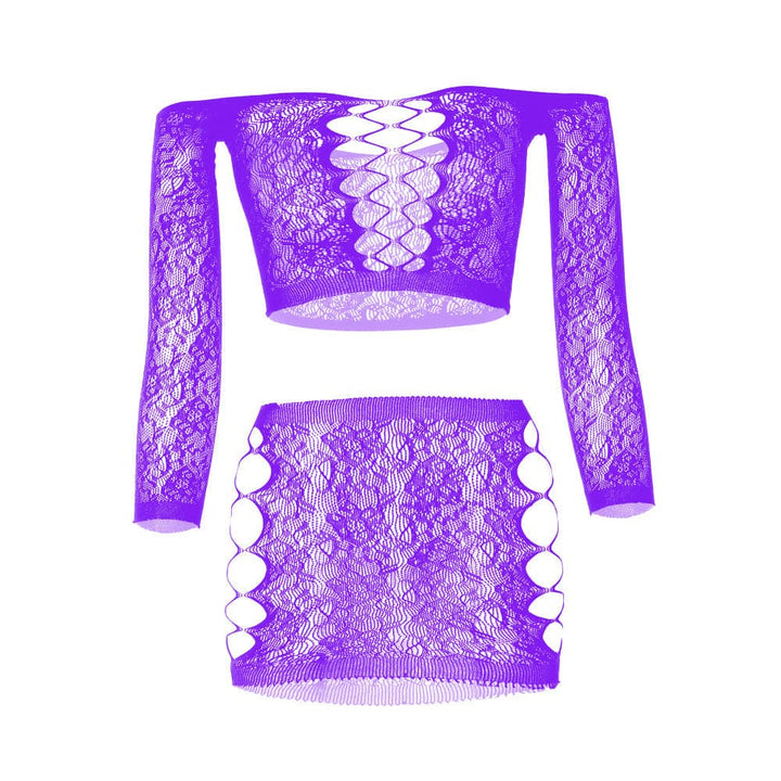 Long sleeve side hollow out sheer lace cami pant set  | Festival Outfits Women