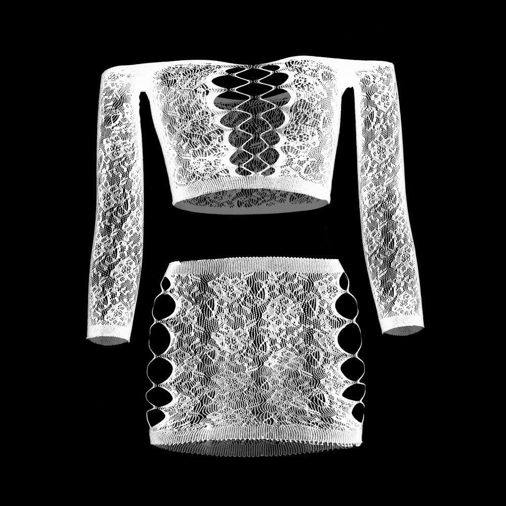 Long sleeve side hollow out sheer lace cami pant set  | Festival Outfits Women