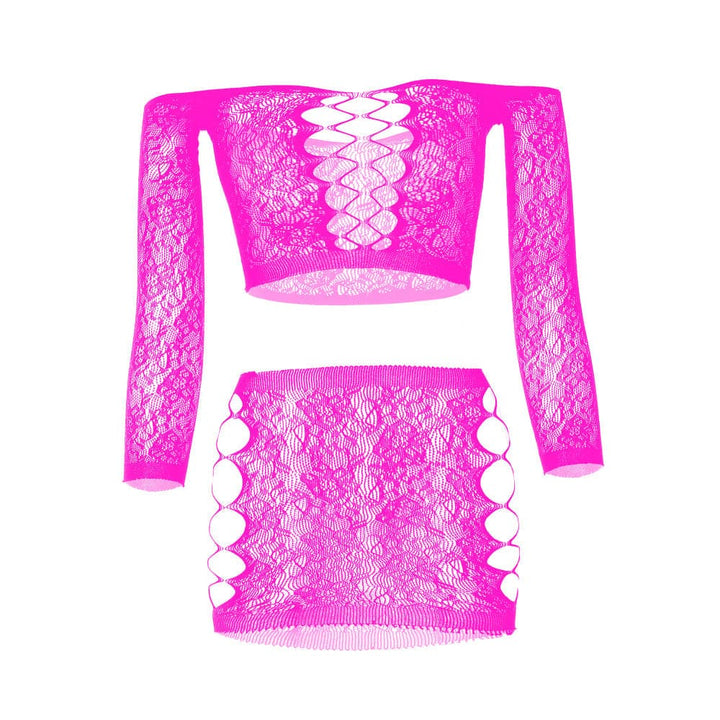 Long sleeve side hollow out sheer lace cami pant set  | Festival Outfits Women