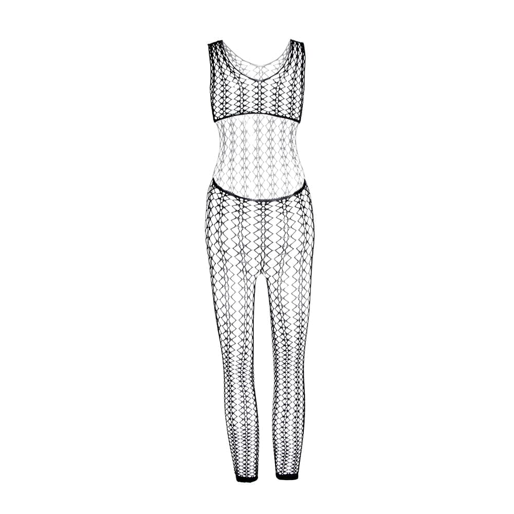 U neck sleeveless hollow out fishnet bodystocking  | Festival Outfits Women