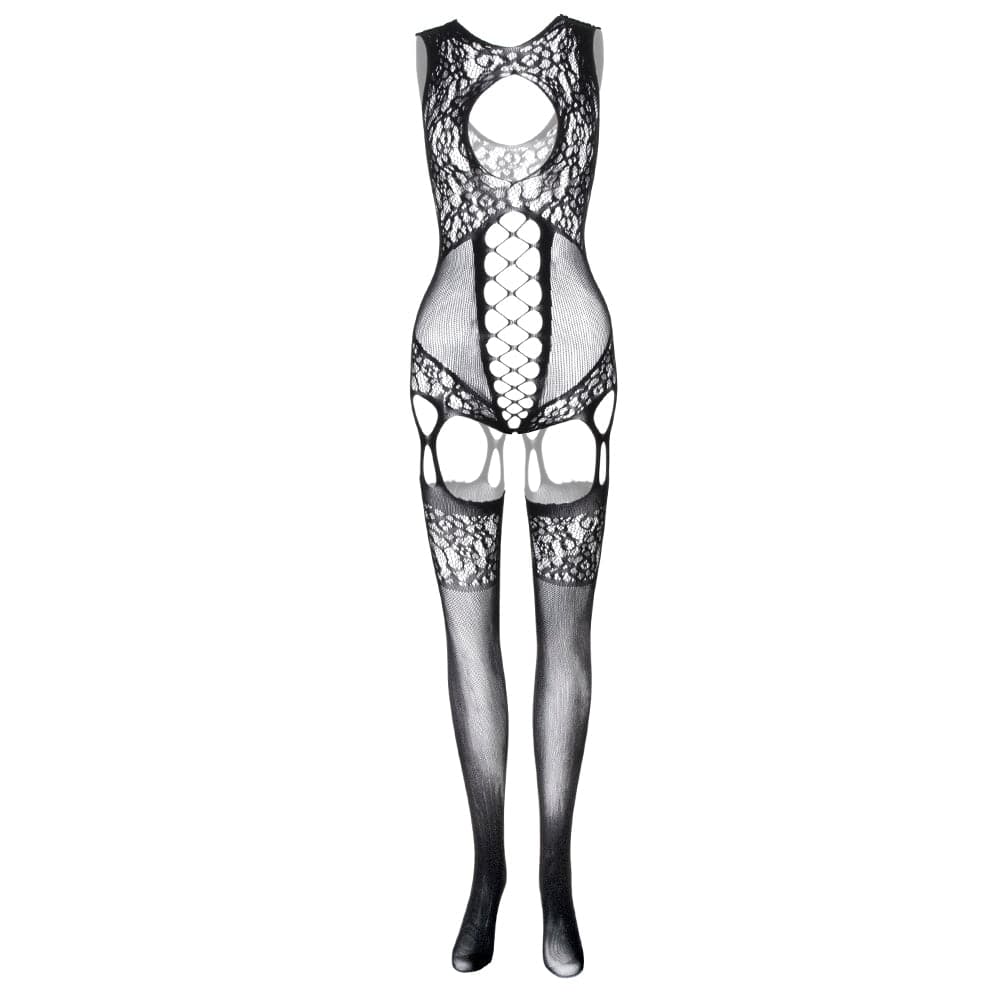 Lace suspender hollow out backless tank bodystocking  | Festival Outfits Women