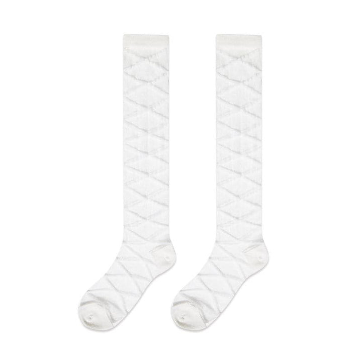 Solid cross front knee high socks