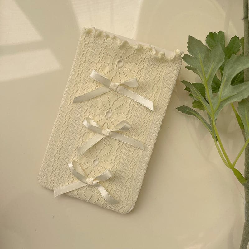 Ruffle bowknot flower pattern long socks
