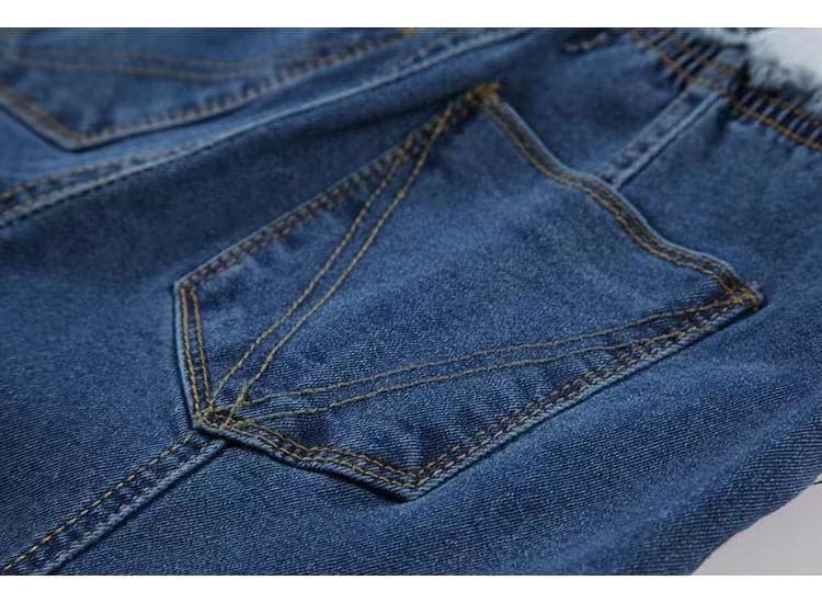 Lace up self tie straight leg high rise raw hem jeans-final-sale