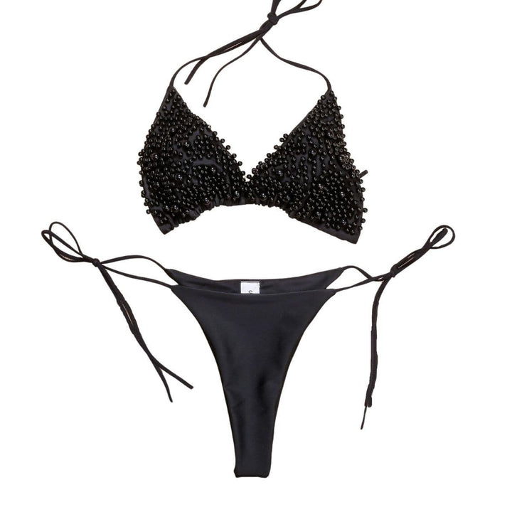 Kayan wanka na bikini mai laushi mara baya tare da sandar Pearl