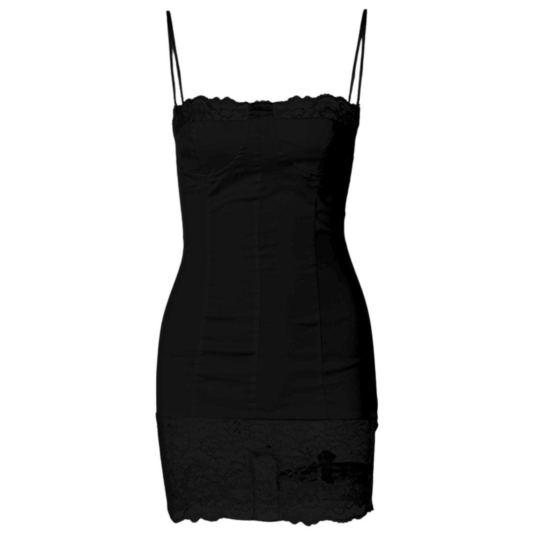 Lace patchwork stitch zip-up backless cami mini dress  | Festival Outfits Women