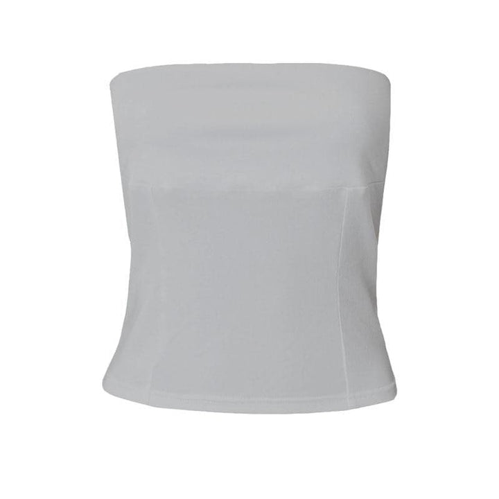 Solid backless sleeveless tube top