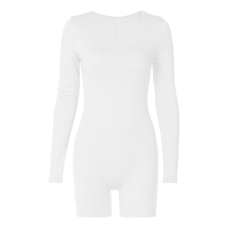 Solid u neck long sleeve romper  | Festival Outfits Women