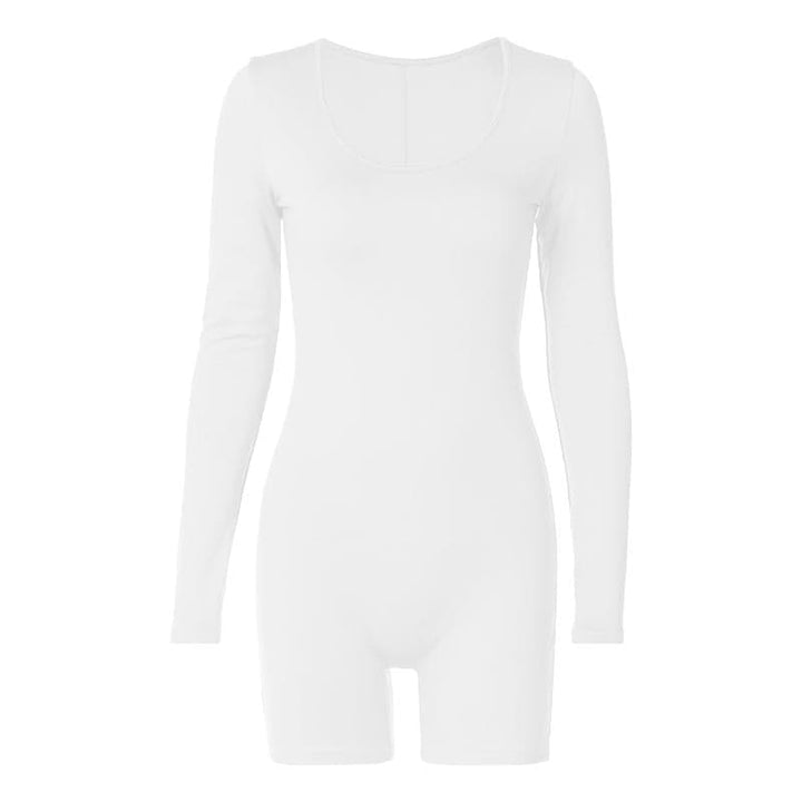 Solid u neck long sleeve romper  | Festival Outfits Women