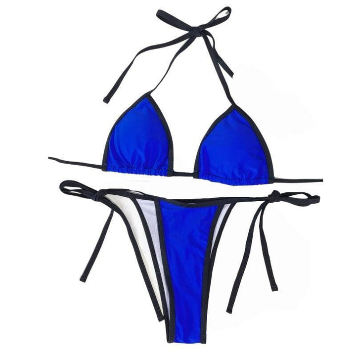 Kayan ninkaya na bikini masu kama da juna na Halter contrast