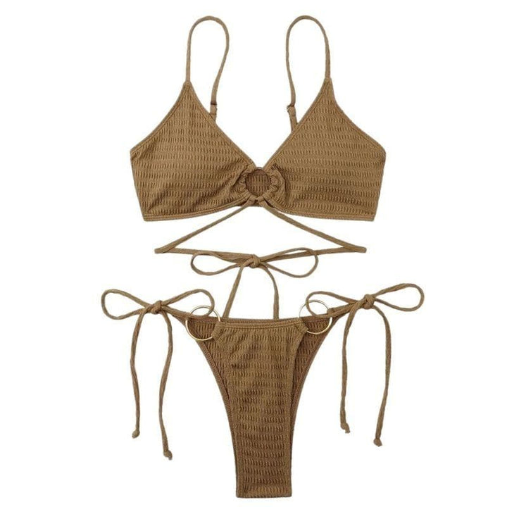 Kayan ninkaya na bikini masu kauri da aka yi da zobe mai kauri da aka yi da padded