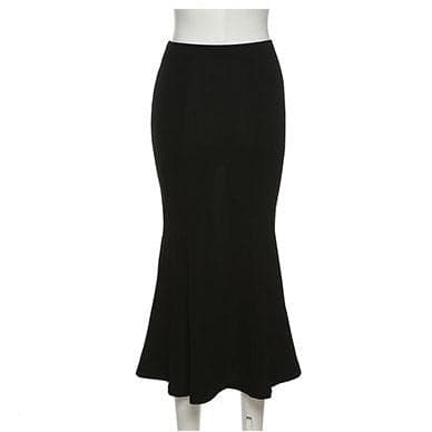 Solid slit button ruffle midi skirt-final-sale