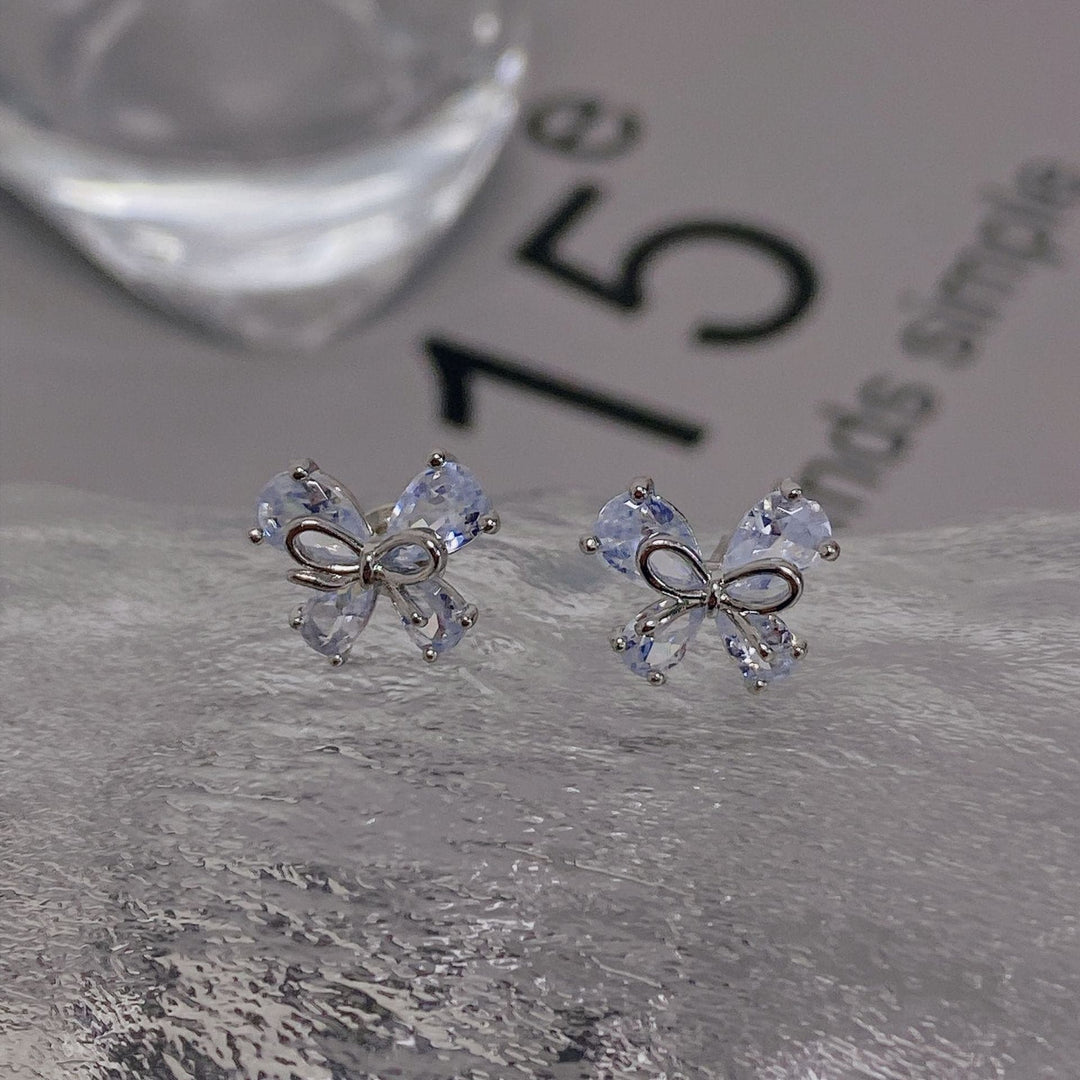 Stone bowknot earrings