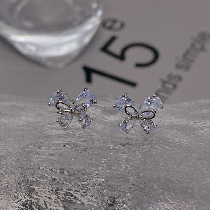 Stone bowknot earrings