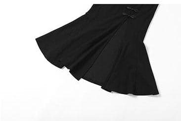 Solid slit button ruffle midi skirt-final-sale