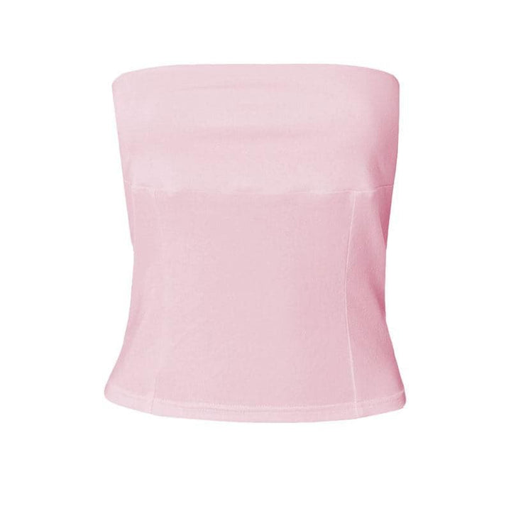 Solid backless sleeveless tube top