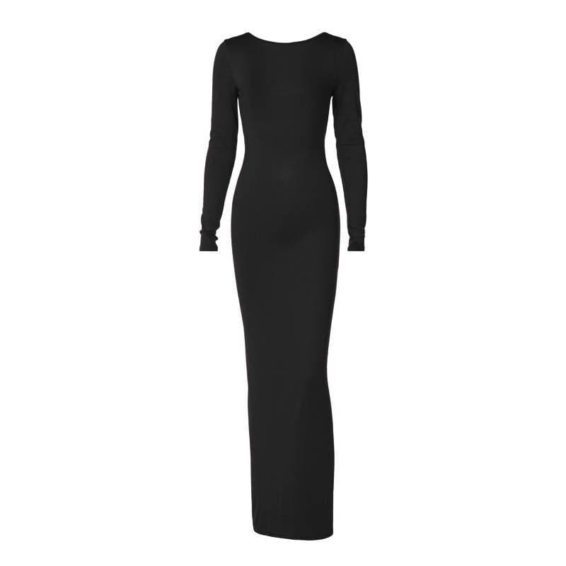 Backless ruched solid long sleeve maxi dress | Festival Outfits Women Halibuy Backless ruched solid long sleeve maxi dress | Festival Outfits Women Halibuy