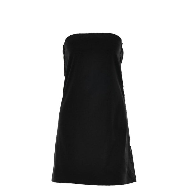 Satin hollow out backless A line solid tube cut out mini dress