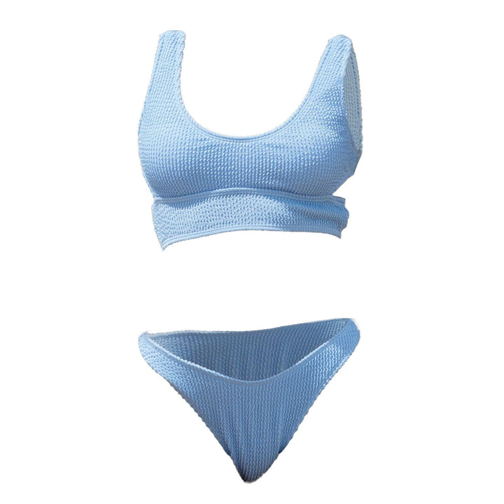 Kayan wanka na bikini mai kauri mara hannu mara hannu na u-neck