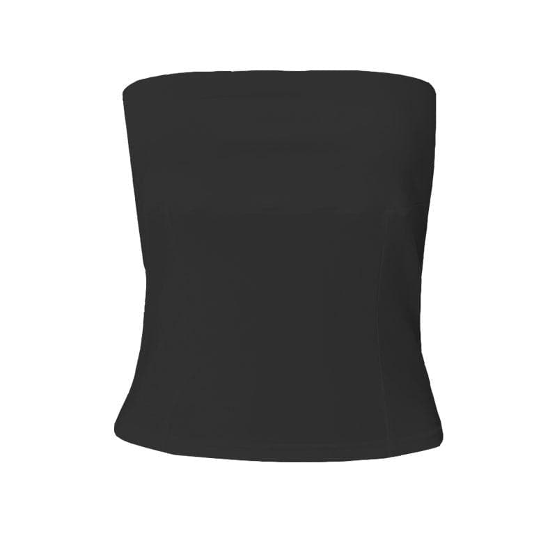 Solid backless sleeveless tube top