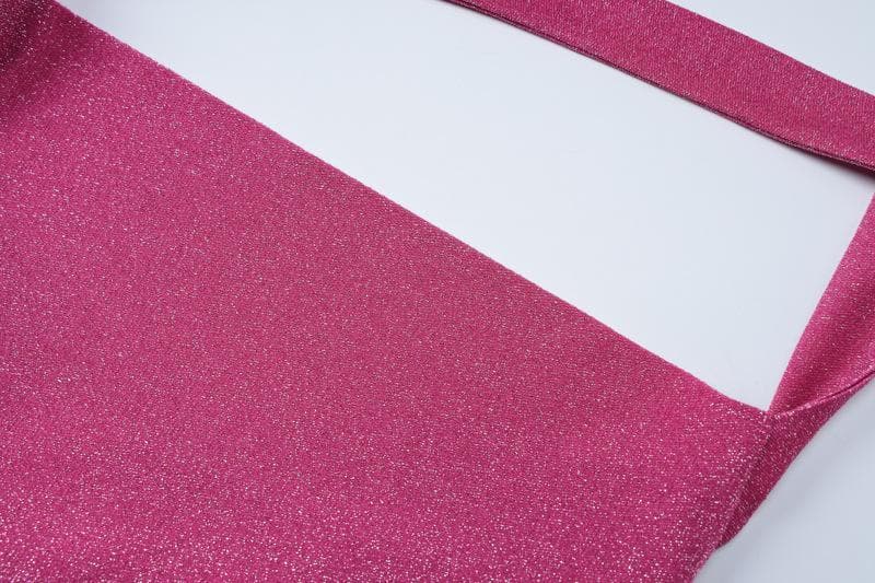 Halter o ring high slit glitter backless solid mini dress  | Festival Outfits Women