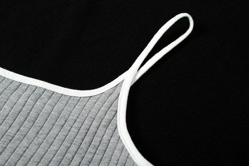 Ribbed solid cami midi dress - Final Sale - Halibuy