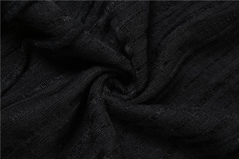 Long sleeve one off shoulder see through ruffled top - Halibuy